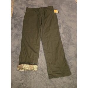 NWT Blue Mountain Men's 38x34 Flannel Lined Canvas Utility Work Pants  Green